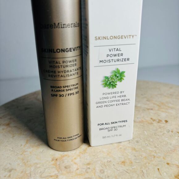 bareMinerals SKINLONGEVITY Vital Power Moisturizer SPF 30 Anti-Aging Cream 1.7oz - Picture 2 of 5